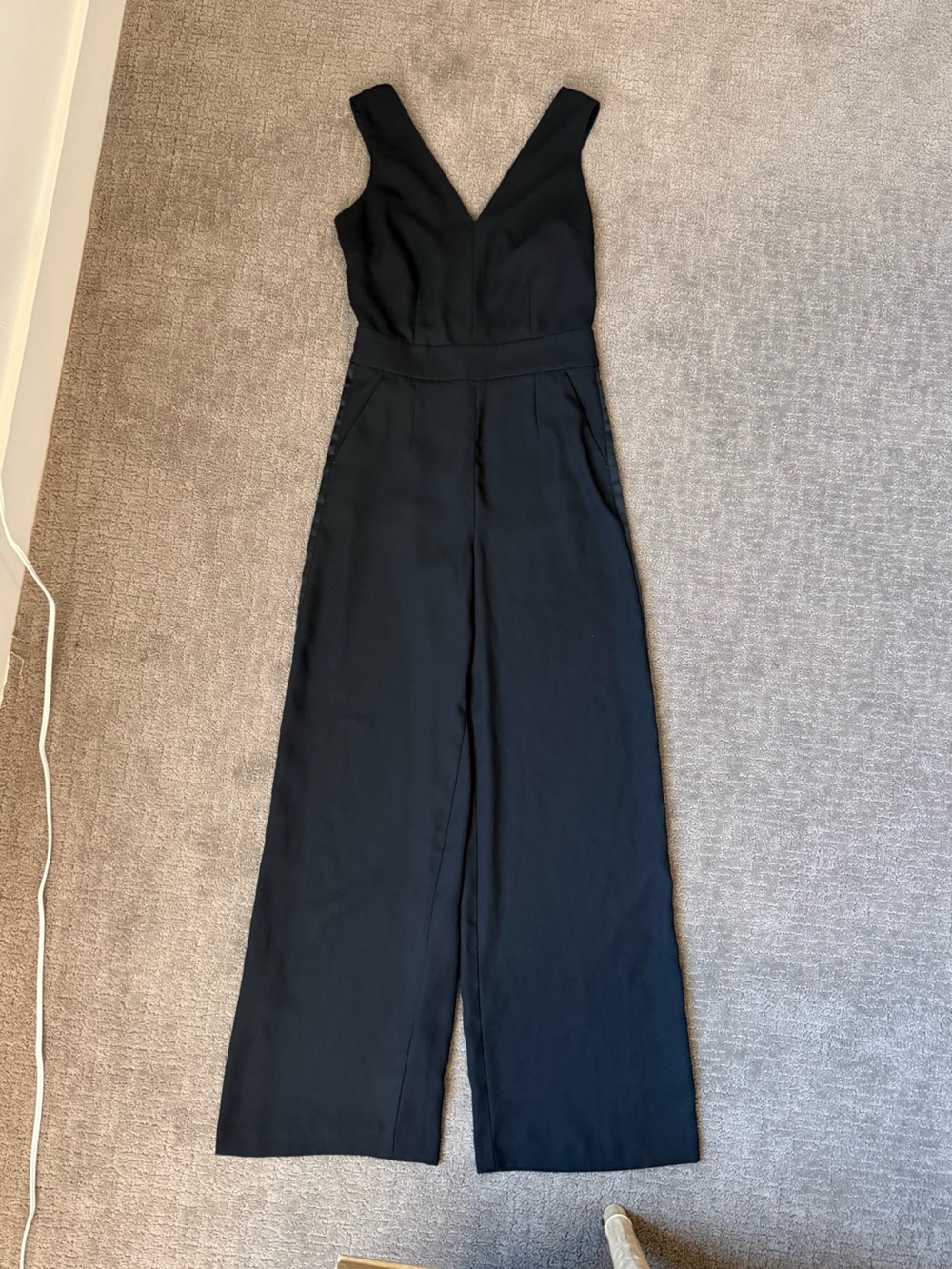 EUC Boden Black Tuxedo Stripe Jumpsuit, Size 2 - Picture 1 of 8